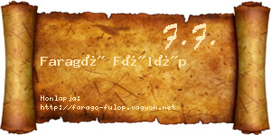 Faragó Fülöp névjegykártya
