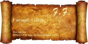 Faragó Fülöp névjegykártya